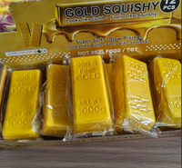 Barres d'or créatives en forme de sac - Jouet anti-stress en PU à rebond lent pour un plaisir de compression - Pépite d'or réaliste
