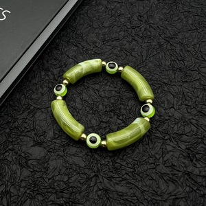 Evil Eye Acrylic <b>Beaded</b> <b>Bracelet</b> Milky White Red Pink Yellow Green Purple Gift Jewelry 18 Pieces Yiwu Origin - Product Image 4