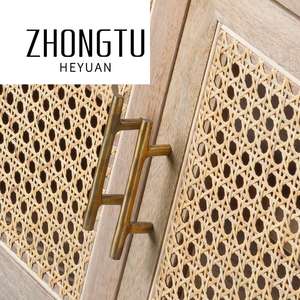 रतन गेट स्टोरेज के साथ मनोरंजन केंद्र, प्राचीन टीवी कैबिनेट ठोस लकड़ी डिजाइन लिविंग रूम मीडिया कंसोल टीवी स्टैंड कस्टम - Product Image 6