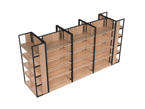 Étagères de supermarché ondulées tendance avec dos renforcé, présentoir métallique pour bouteilles de boissons et d'eau lourdes - Product Image 5