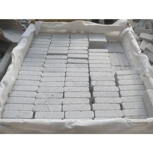 stone factory G603 paver edging White granite paving natural pavers stones driveway stone and tumbled cubes