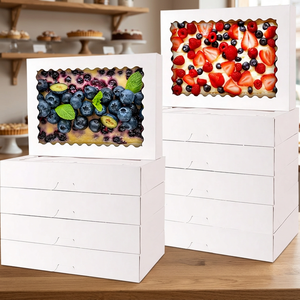 Cajas de Cartón para Panadería de Grado Alimenticio, con Ventana Transparente, Origen China, Forma Rectangular, Laminado Mate, para Pasteles, Postres y Cupcakes - Product Image 3