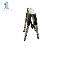 Échelle télescopique en acier inoxydable de type A, design industriel, avec extension de 3,5+3,5 m, pliable, pour usage domestique et construction.