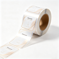 Étiquettes pour bouteilles de conditionneur Haoxuan OEM, film PET transparent brillant, autocollants imprimés pour l'emballage des produits capillaires