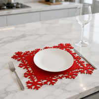 Sets de table et sous-verres en feutre de Noël, décorations de table personnalisées faites à la main pour la maison et l'hôtellerie