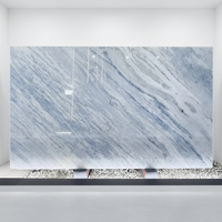 Pierre de quartzite bleu cristal de luxe polie de qualité supérieure pour murs intérieurs, sols, comptoirs de cuisine, décoration de villas et d'hôtels