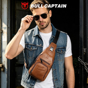 กระเป๋าคาดลำตัว BULLCAPTAIN สำหรับผู้ชาย หนังแท้ กระเป๋าสะพายข้าง กระเป๋าคาดอก กระเป๋าเดินทาง กระเป๋าสะพายไหล่ผู้ชาย กระเป๋าเป้ - Product Image 2