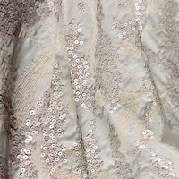 Tissu en coton léger brodé de perles et de paillettes pour robe, robe de soirée, manteau, vêtement de créateur, matière de confection de mode