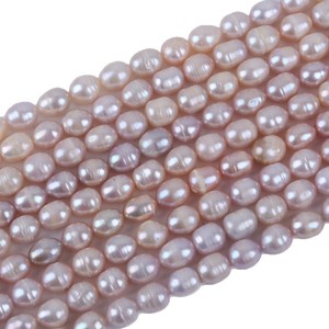 Perles de riz cultivées d'eau douce violettes de 9-10 mm en vrac, perles naturelles enfilées pour la fabrication de bijoux en gros - Product Image 5