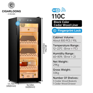 110c Cigarloong Constant Temperature and Humidity Compressor Spanish Cedar Wood Cigar Humidor <b>Cabinet</b> 110c 110c Cigarloong - Product Image 6
