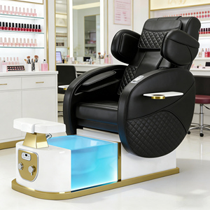 เก้าอี้นวดหลังแบบมีอ่างแช่เท้าสำหรับร้านเสริมสวยดีไซน์หรูหรา - Product Image 3