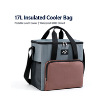 Sac isotherme pliable 17L, imperméable et portable, conception thermique à 3 couches pour pique-nique, plage, voyage, camping et pêche