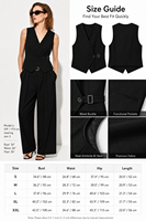 Veste sans manches en polyester, rayonne et élasthanne pour femme, style universitaire, écologique, coupe-vent, col en V profond, fluide, pour le bureau