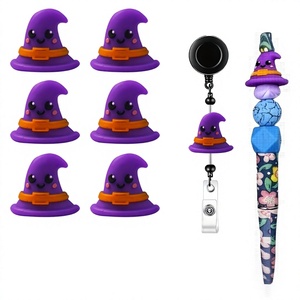 Witch Hat <b>Silicone</b> <b>Beads</b> Pen Decoration Loose Cartoon <b>Silicone</b> Fidget <b>Bead</b> Accessories DIY Lanyard Making Dongguan Model - Product Image 1