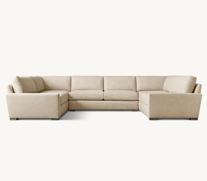 Мебель для гостиной в американском стиле, тканевый диван, современный модульный диван с подставкой для ног