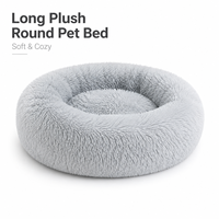 Coussin rond coloré pour animaux de compagnie, pour chats et chiens, avec un centre profond et moelleux pour le sommeil quotidien