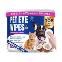 Lingettes nettoyantes pour les taches de larmes des animaux de compagnie ODM pour chats et chiens, lingettes pour les yeux, éliminent les taches de larmes, non parfumées, sans alcool, lingettes nettoyantes pour doigts