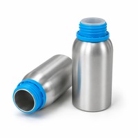 Flacon en aluminium poli de 100 ml, bleu ciel, avec bouchon de sécurité, diamètre 50 mm, pour huiles essentielles parfumées
