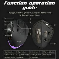 Ratón Ergonómico con Trackball ZELOTES F-33 Pro con Pantalla LCD, Batería de 730 mAh, Inalámbrico Trimodal, 8000 DPI, Programable, para Oficina