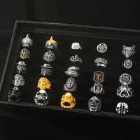 Großhandel Europäische und Amerikanische Vintage Herrenringe Zahn-Totenkopf-Form Edelstahlringe