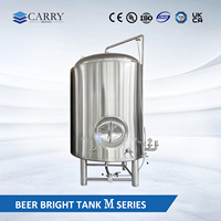 Cuve à bière brillante de 500 L pour la clarification, la carbonatation et le stockage de la bière, cuve de conditionnement isolée à double enveloppe de 5 HL pour brasserie artisanale
