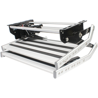 TYTXRV Marches pliantes 12V avec lumière LED en alliage d'aluminium Double échelles électriques Marches antidérapantes pour camping-car Remorque Camping-car