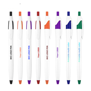 Customized Logo Print Ballpoint Pens 1.0mm Writing Width Promotional Advertising Pens Feather Sports Made From Durable Plastic