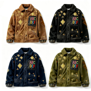 Chaqueta Bomber de Poliéster Estilo Vintage 2026 Personalizada con Solapa Bordada, Cuello Alto, Impermeable y Cortavientos para Invierno - Product Image 4