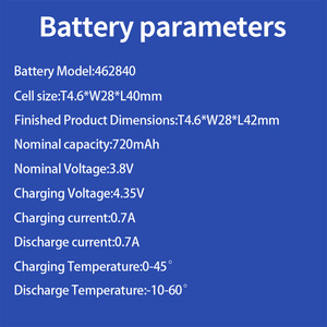 แบตเตอรี่ลิเธียมโพลิเมอร์แบบซอฟต์แพ็ค 3.8V 720mAh 462840 แบบกำหนดเอง แบตเตอรี่ลิเธียมโพลิเมอร์แบบจำกัดการชาร์จ 4.35V สำหรับอุปกรณ์อิเล็กทรอนิกส์สำหรับผู้บริโภค - Product Image 5