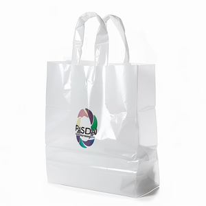 ถุงพลาสติกช้อปปิ้งแบบใสพร้อมโลโก้ที่กำหนดเองหรูหราบรรจุในถุงช้อปปิ้งทำจากพลาสติก MOQ ต่ำ - Product Image 5