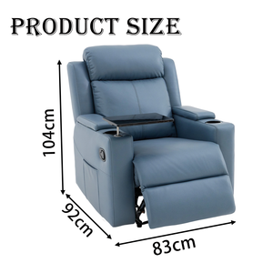 Home Theater Loveseat Top Fabric Power Silla reclinable Reposacabezas Taza Bandeja de carga USB Mesa para juegos de películas - Product Image 5