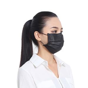 Mascherina chirurgica monouso con orecchino elastico 3 strati non tessuto medicale di consumo 3 strati maschera facciale nera - Product Image 1