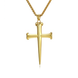 Atacado: Colar Crucifixo Vintage Geométrico Hiphop Religioso Cristão com Pingente de Cruz para Homens - Product Image 2