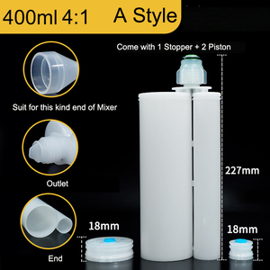 400ml 4:1 C Style <strong>2K</strong> <strong>Syringe</strong> Barrel Two Components <strong>Syringes</strong> 400cc for AB Adhesive Dispensing PP/PE ISO/GS Certified High Safety - Product Image 2