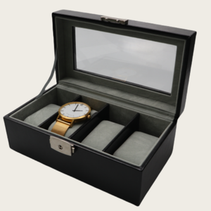Estuche de Almacenamiento y Exhibición <span class=keywords><strong>para</strong></span> Múltiples <span class=keywords><strong>Relojes</strong></span> de Primera Calidad con Forro de Terciopelo Protector y Cierre Metálico, Cajas de Reloj de Cuero - Product Image 3