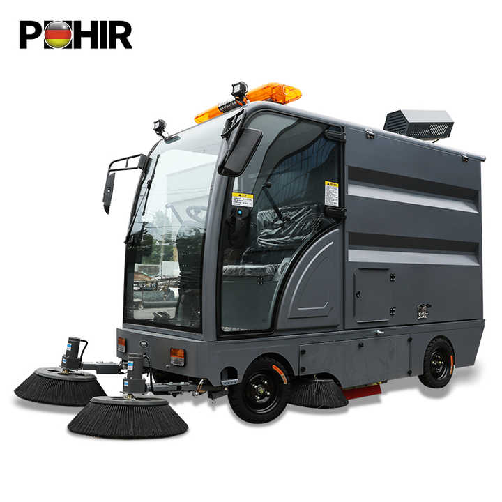 POHIR-2300 Electric Ride On Road Street Sweeper Industrial Floor