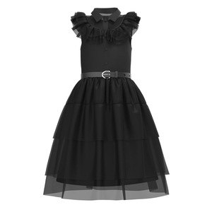 Costume de cosplay pour enfants Halloween, inspiré de la <span class=keywords><strong>série</strong></span> télévisée et du film, robe <span class=keywords><strong>Wednesday</strong></span> Addams, tenue de performance pour filles avec costumes - Product Image 3