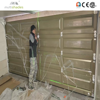 Porte de garage en alliage d'aluminium multi-panneaux avec fonction antivol et commande électrique, idéale pour entrepôts extérieurs et villas