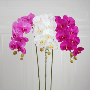 Orquídea Mariposa Artificial de Alta Calidad con 9 Flores, Tacto Real, Tallo Único Decoración floral de estilo nórdico para mesas de comedor, hogar acogedor - Product Image 2