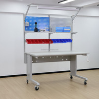 Banc de travail à manivelle manuelle robuste DETALL pour les tests en laboratoire avec cadre en acier robuste pour une utilisation stable