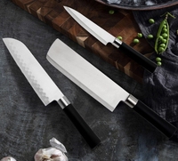 Ensemble de couteaux de cuisine Santoku personnalisable de l'usine chinoise Logo laser Kochmesser Allemagne États-Unis Matériau métallique fabriqué