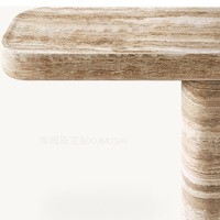 Meuble de salon moderne personnalisé, table console en pierre de travertin beige pour la maison, l'hôtel, l'appartement, la salle à manger