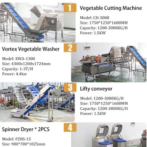 Línea de Procesamiento de Col Fresca a Pequeña y Mediana Escala: Máquina para Cortar, Lavar y Centrifugar la Col - Product Image 2