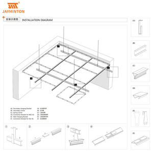 2x2 ft armbtrong giả treo Acoustic Tấm trần thả trang trí 600*600 kim loại nhôm Trần gạch cho nhà văn phòng - Product Image 6