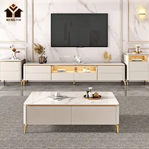 简洁风格新款电视柜家庭快速供应商现代设计电视柜不锈钢客厅桌