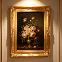 Cadre de peinture à l'huile antique baroque orné de feuilles d'or classiques de grande taille, personnalisé en gros d'usine