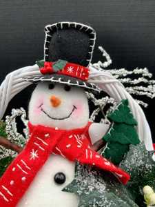 Arreglo Navideño de Muñeco de Nieve Hecho a Mano en Vietnam, Centro de Mesa Festivo, Decoración de Mesa de Invierno, Fabricante - Product Image 2