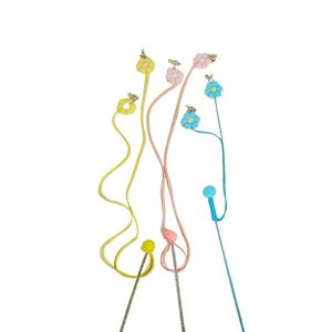 Interactive Movement <b>Cat</b> Toy Flower Shape <b>Plush</b> <b>Cat</b> Teaser Pole with Bells Made of Plastic for Pets - Product Image 1
