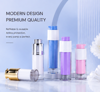 Flacon pompe airless en PET mat à double paroi PCR de 100 ml pour crème visage, soin de la peau, tonique