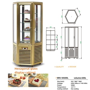 Cao cấp Duy nhất-nhiệt độ hiển thị thẳng đứng trường hợp khách sạn nhà hàng bánh bánh tráng miệng thực phẩm xoay làm mát kem - Product Image 3